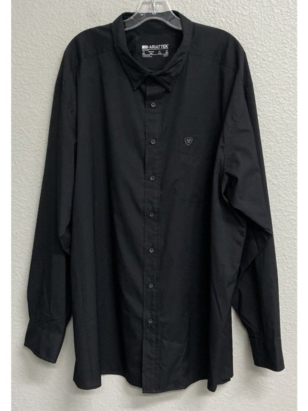 Ariat Shirt Mens 3XL AriatTek Performance Workwear ventTEK Black Long Sleeve